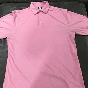 FootJoy FJ Mens sz Large Pink Athletic Fit Pink Golf Polo Performance Shirt